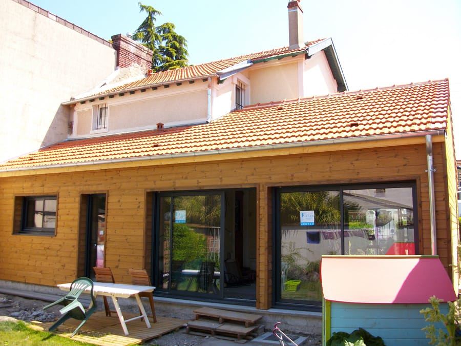Extension de maison en bardage bois