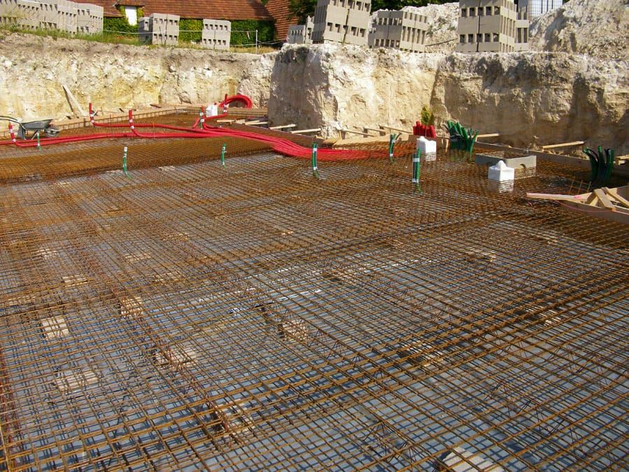 Ferraillage d'un radier à Vicq